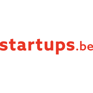 Startups.be logo with red letters on a transparent background