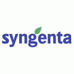 syngenta blue text, green leaf logo