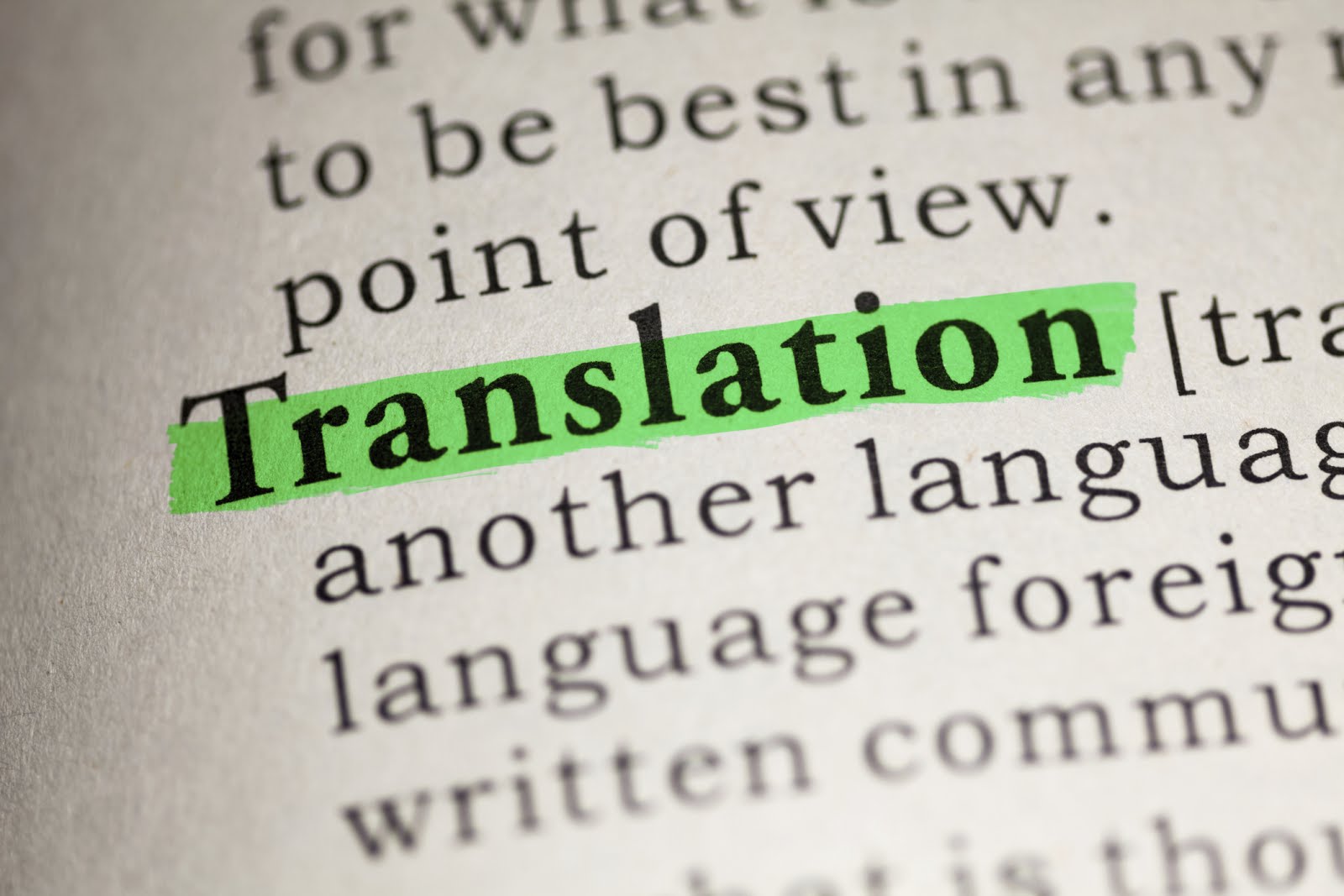Text "translation" with green highlighting