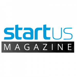 Start us magazine loto text with white and blue on a white and black background