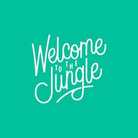 Welcome to the jungle logo with white lettering on a green background