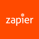 Zapier logo white zapier logo on a orange background