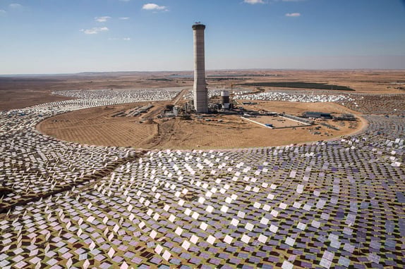 israel solar panel tower