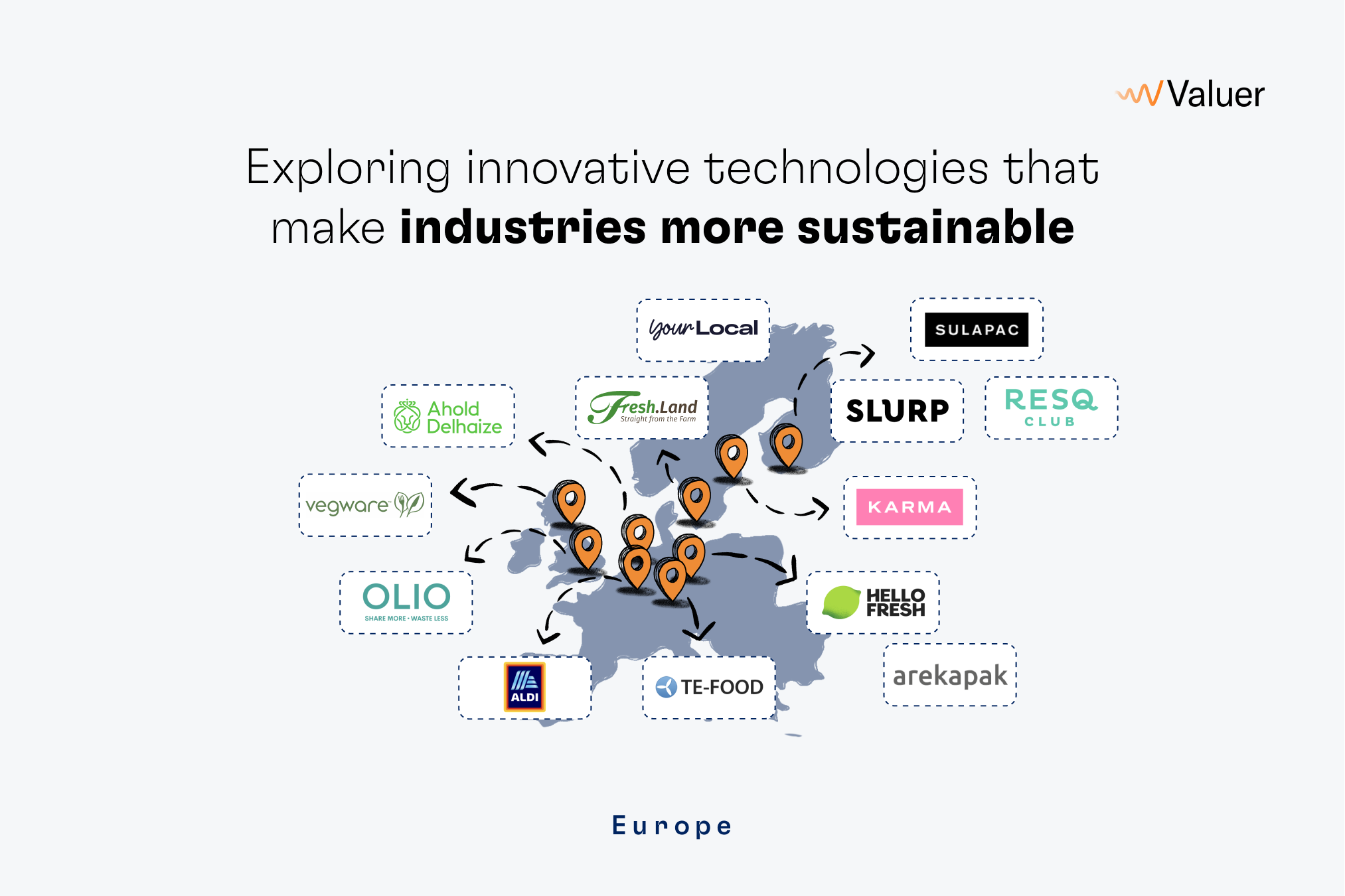 Map of sustainable companies in Europe