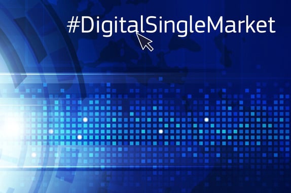 digital single market text with blue background