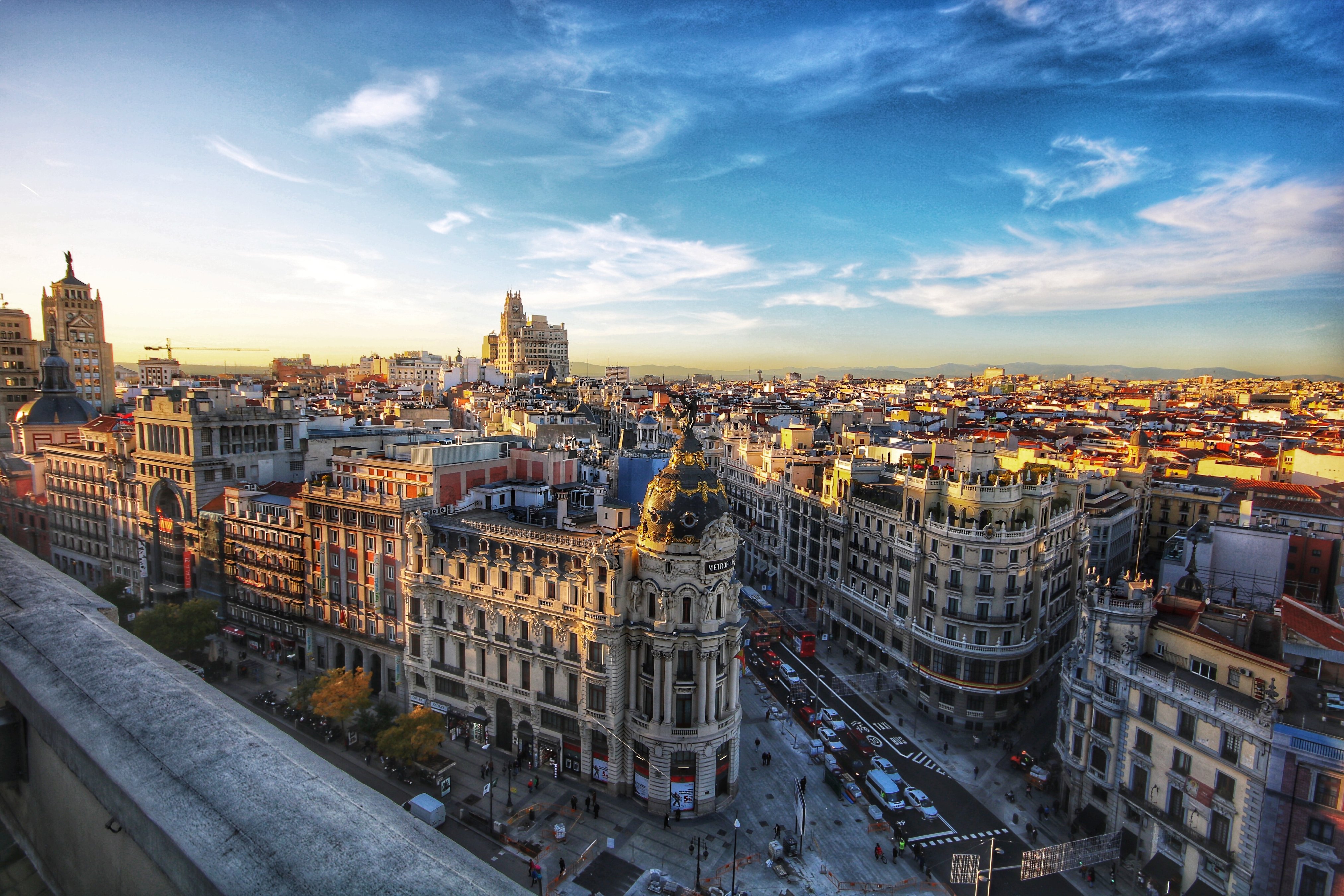 arial view of madrid, spain 