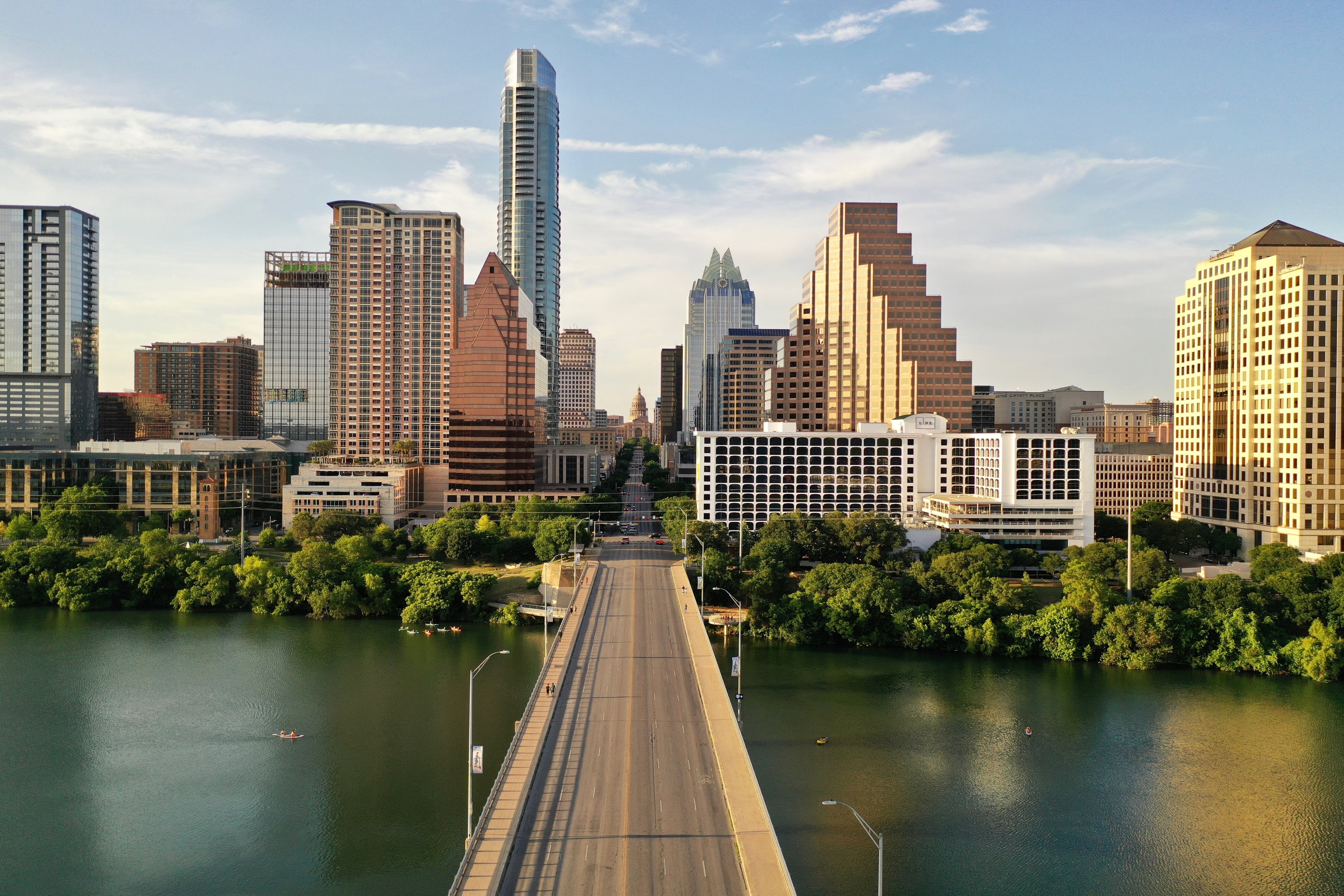 view of downtown austin from a bridge