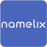 namelix logo with indigo background with namelix white text