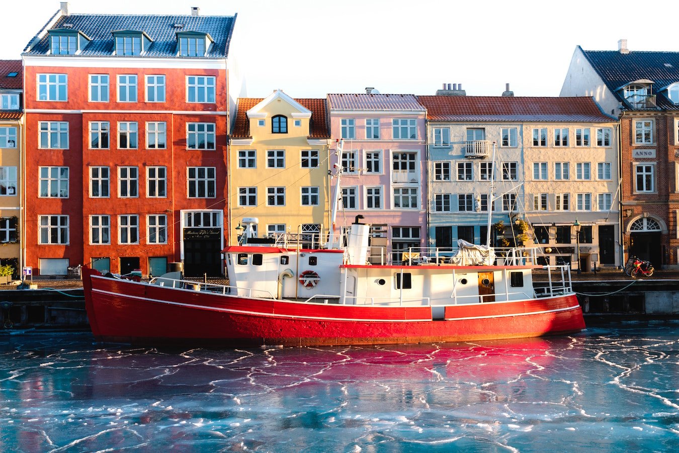 nyhavn in winter. copenhagen, denmark