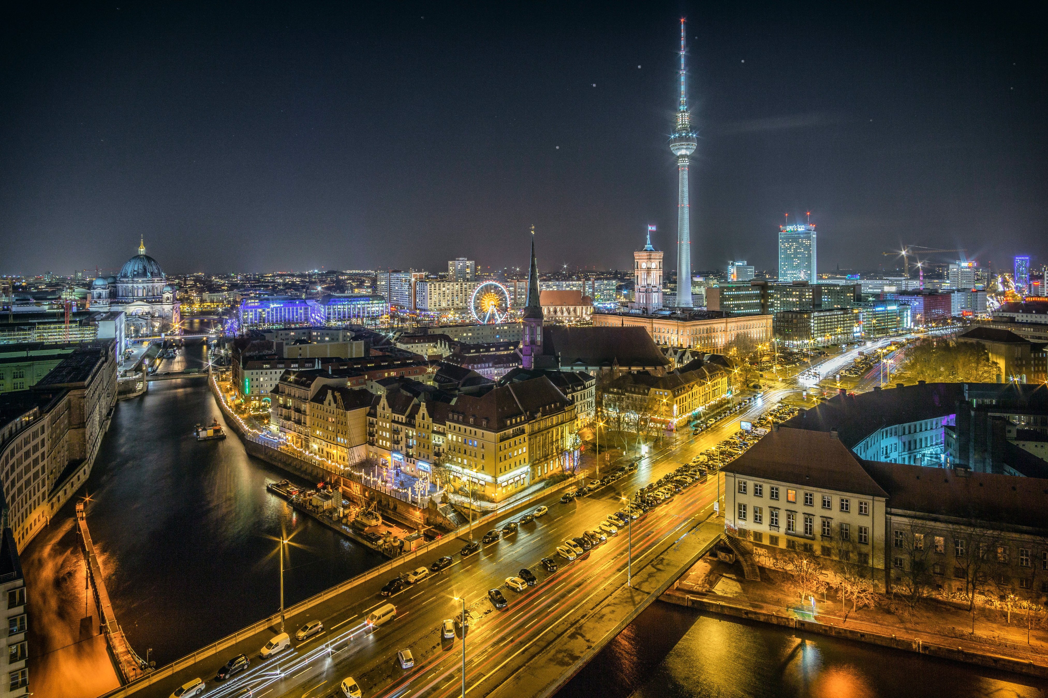 berlin skyline at night