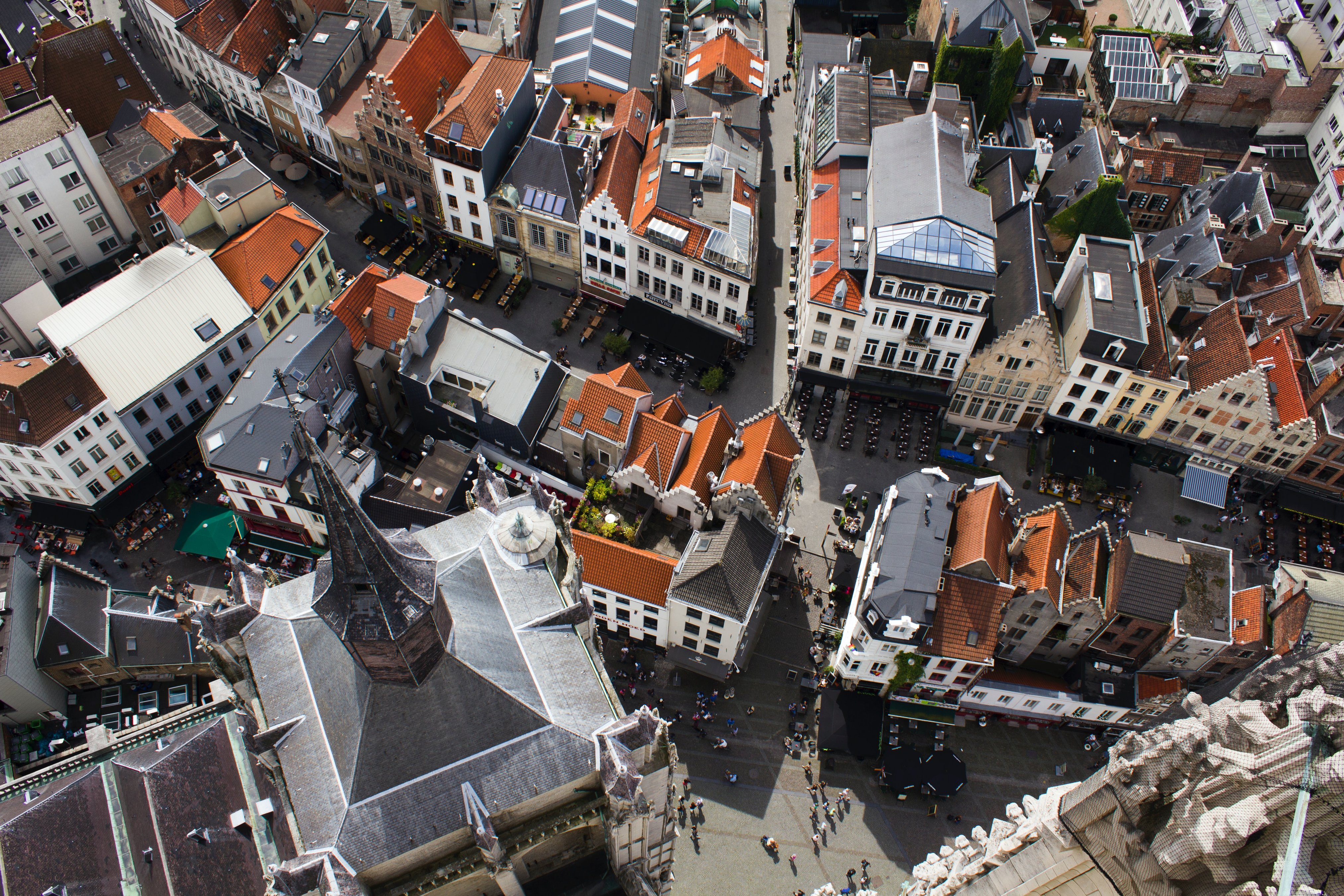 top down view of antwerp, belgium 