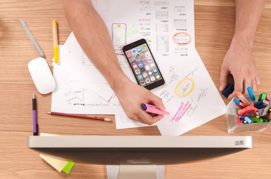 Multitasking with phone, paper and computer