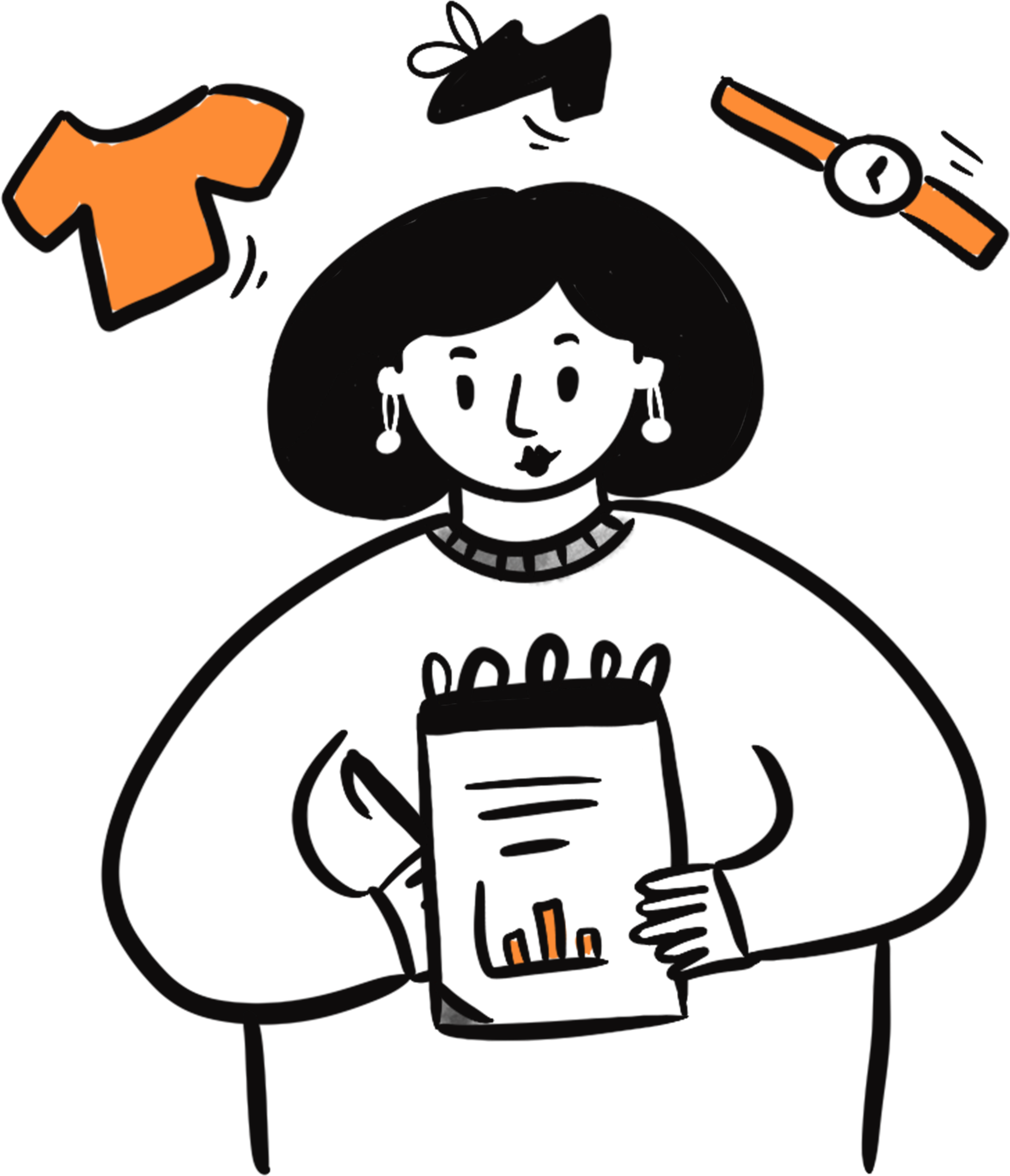 Woman holds a paper with statistics 
