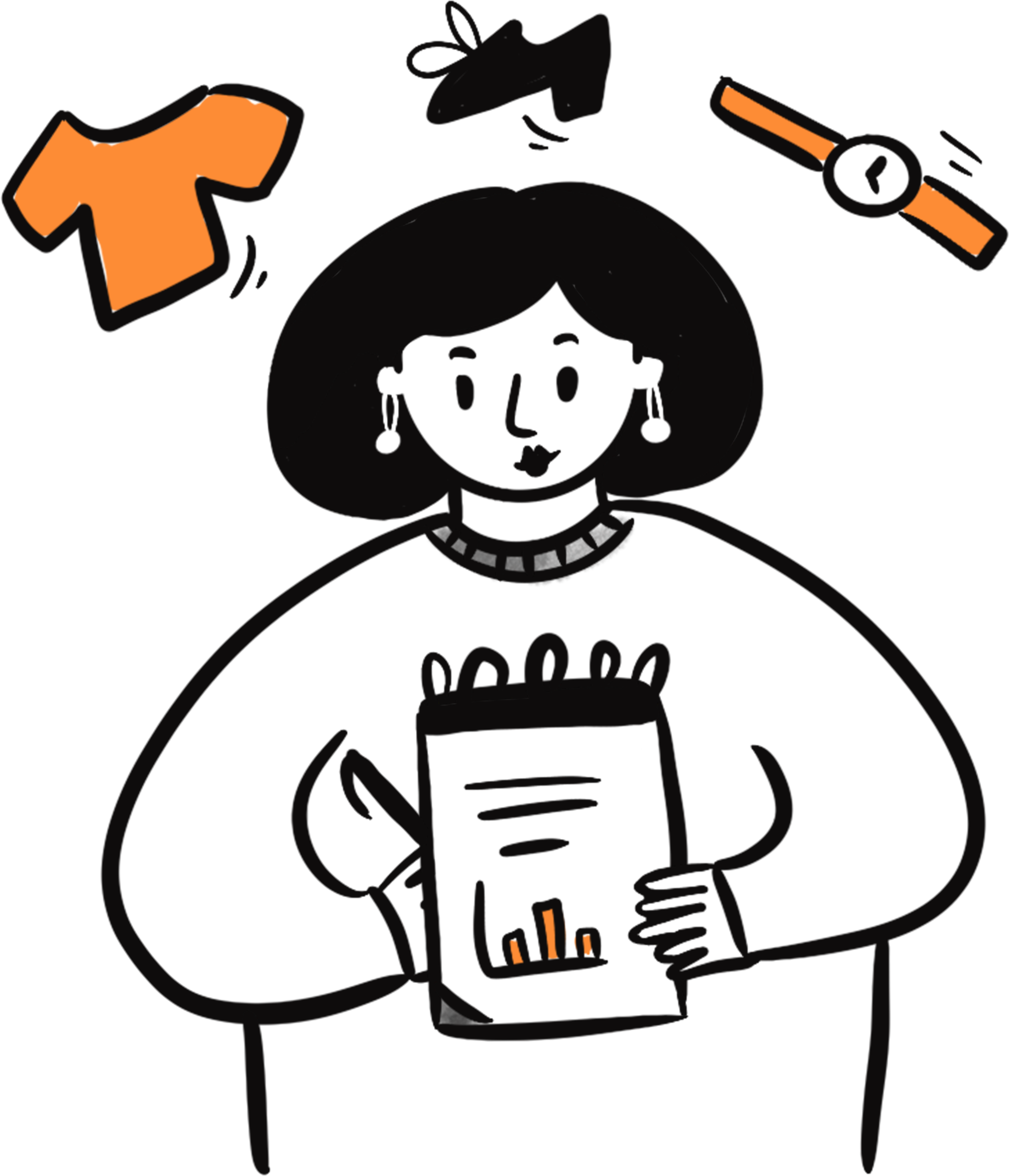 Woman holds a paper with statistics