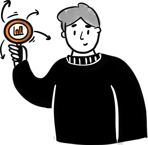 Man with a magnify glass