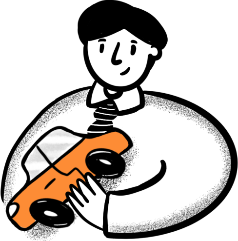 Man holds a car