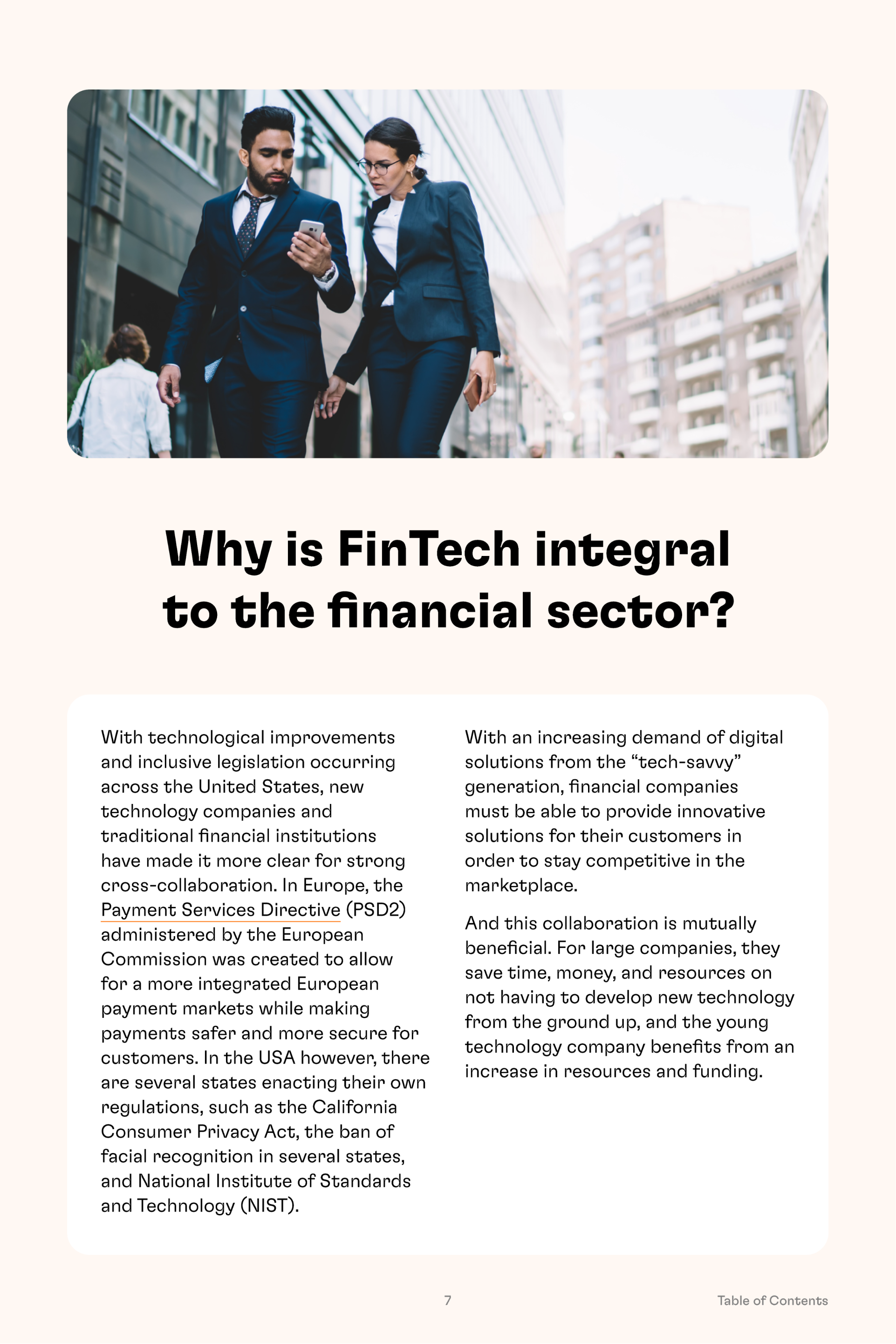Why is FinTech integral to the financial sector