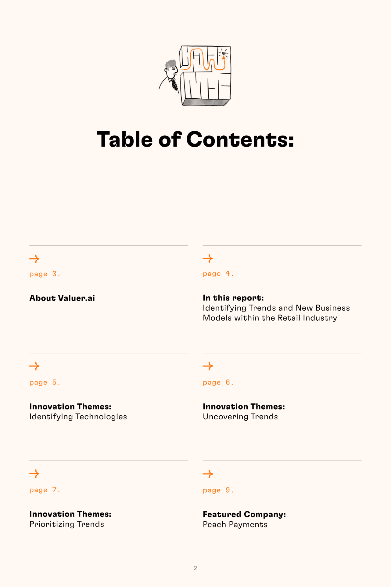 Retail Industry Insights report table of contents