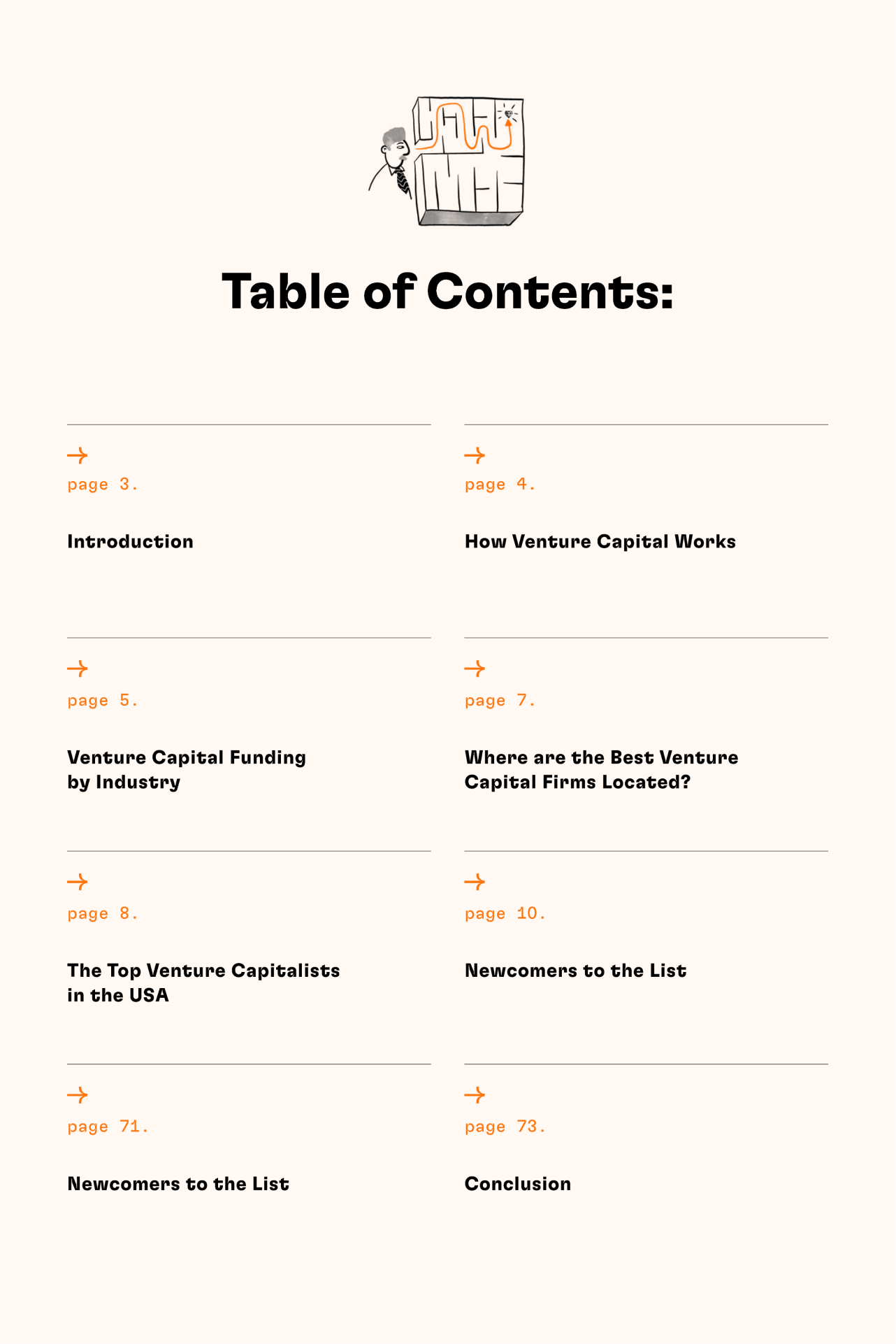 Top Venture Capitalists In The USA -Table of content